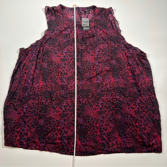 Torrid Women’s Red and Purple Leopard Print Sleeveless Blouse NWT Size 4X - Picture 7 of 12